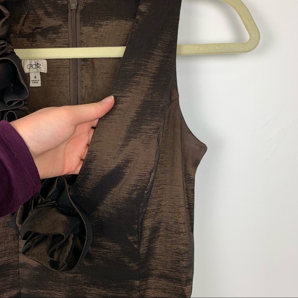 Vintage Cache Brown Shimmer Bodycon Evening Formal Mini Dress - Picture 9 of 17